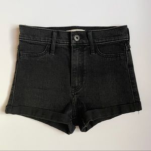 Abercrombie Black Denim Mid-High Rise Shorts Girl's Size 12 (000/00/XXS) Petite